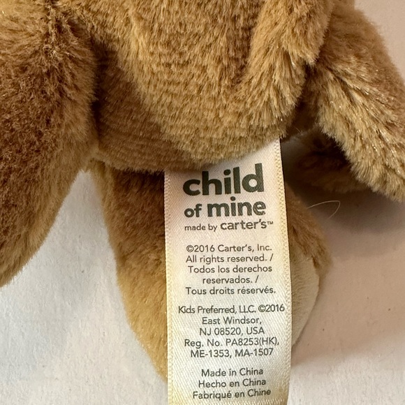 Carters Child of Mine Brown Monkey Plush Rattle Stuffed Animal with Tags - Picture 3 of 4